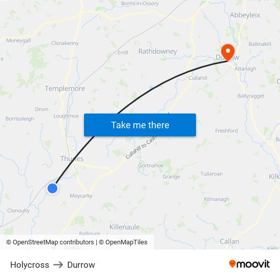 Holycross to Durrow map