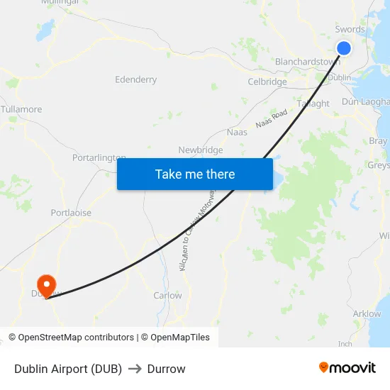 Dublin Airport (DUB) to Durrow map