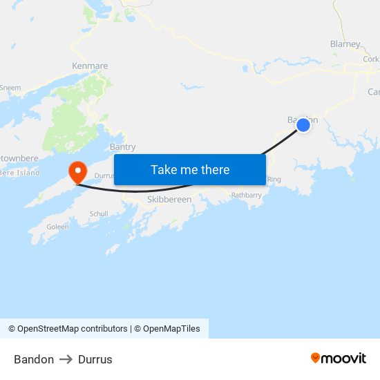 Bandon to Durrus map