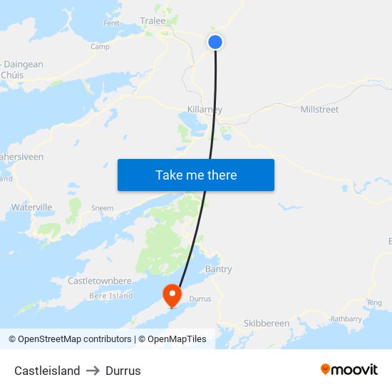 Castleisland to Durrus map