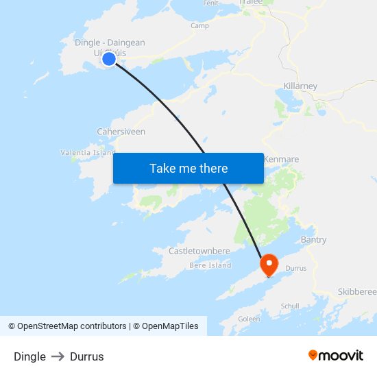 Dingle to Durrus map