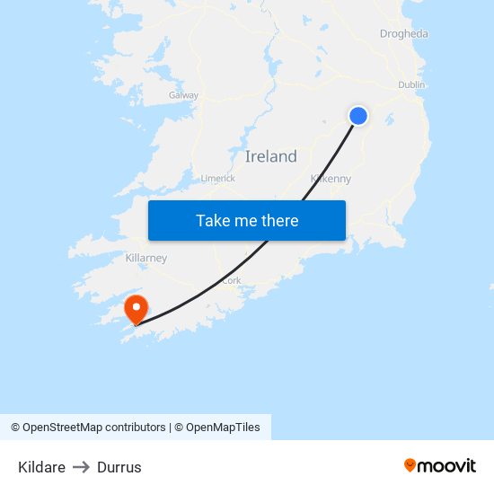 Kildare to Durrus map