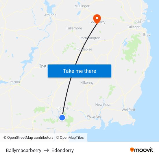 Ballymacarberry to Edenderry map