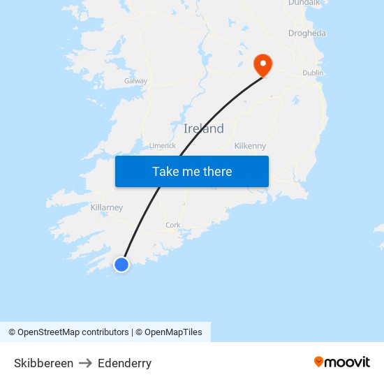 Skibbereen to Edenderry map