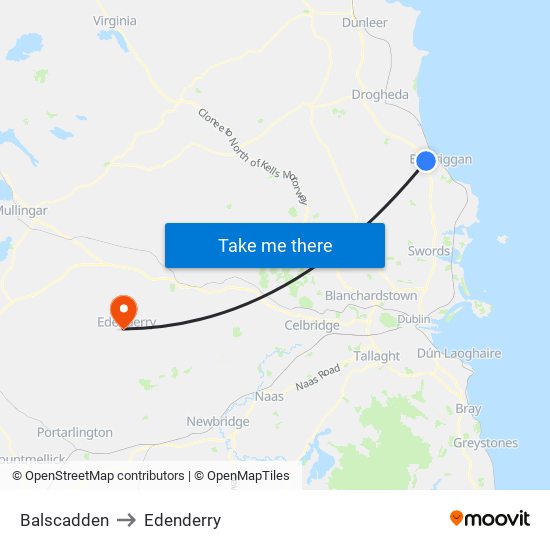 Balscadden to Edenderry map