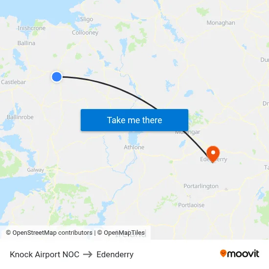 Knock Airport NOC to Edenderry map