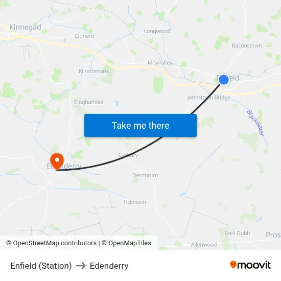 Enfield (Station) to Edenderry map