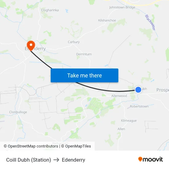 Coill Dubh (Station) to Edenderry map