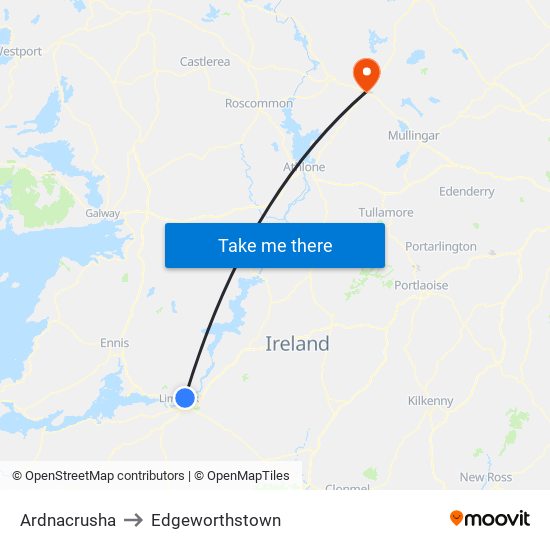 Ardnacrusha to Edgeworthstown map