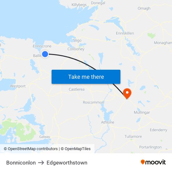 Bonniconlon to Edgeworthstown map