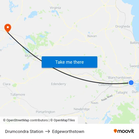 Drumcondra Station to Edgeworthstown map