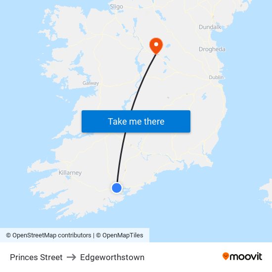 Princes Street to Edgeworthstown map