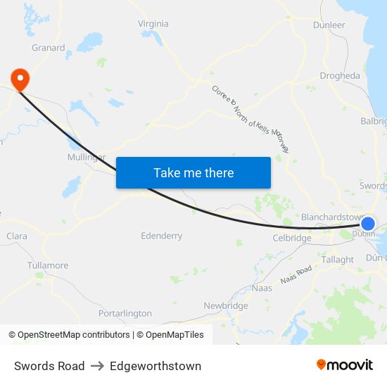 Swords Road to Edgeworthstown map