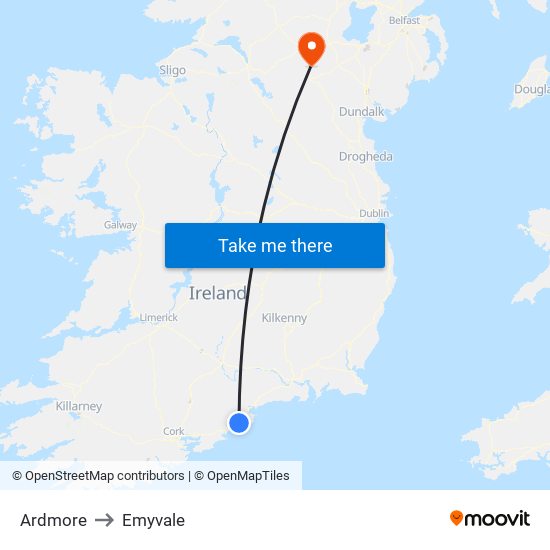 Ardmore to Emyvale map