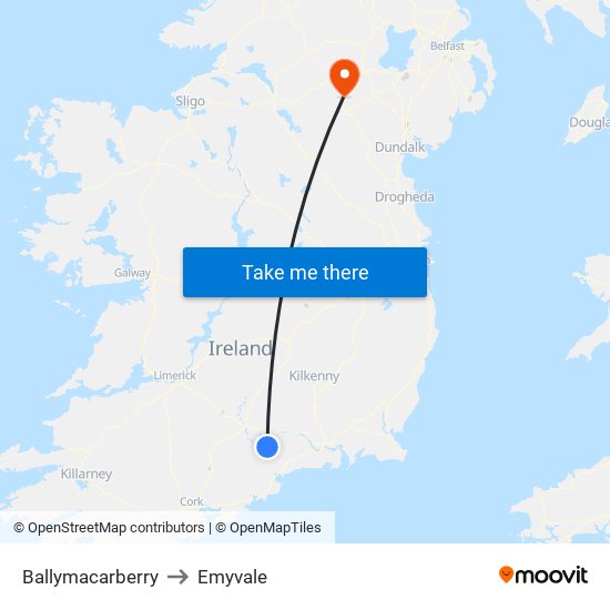 Ballymacarberry to Emyvale map