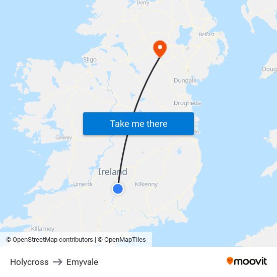 Holycross to Emyvale map