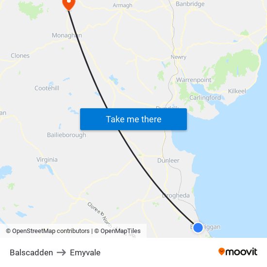 Balscadden to Emyvale map