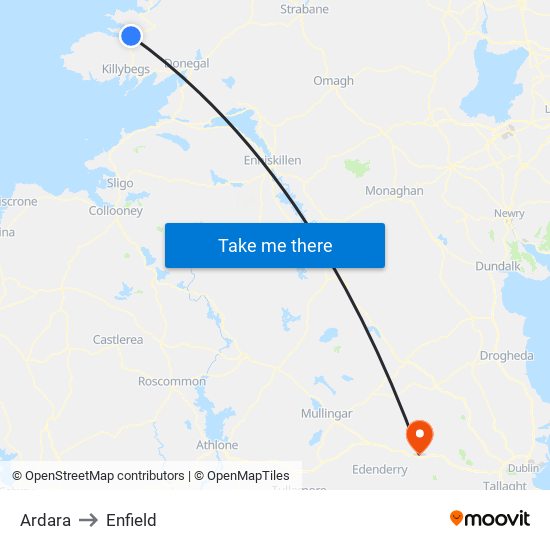 Ardara to Enfield map