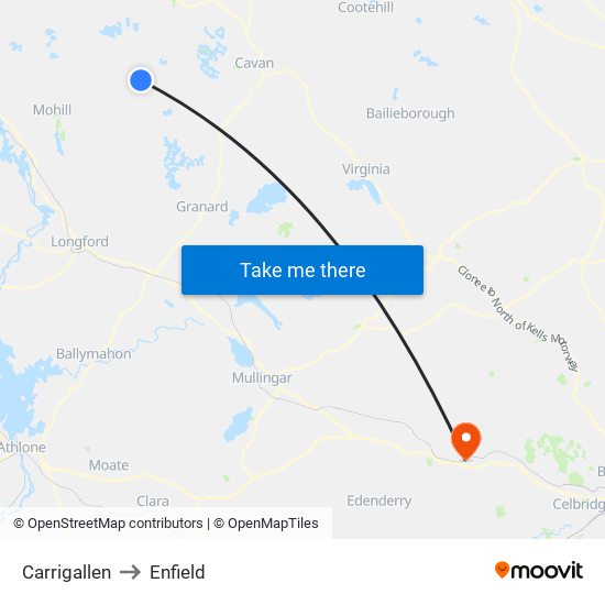 Carrigallen to Enfield map