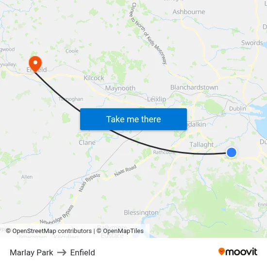 Marlay Park to Enfield map