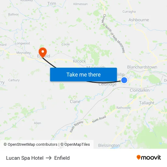 Lucan Spa Hotel to Enfield map