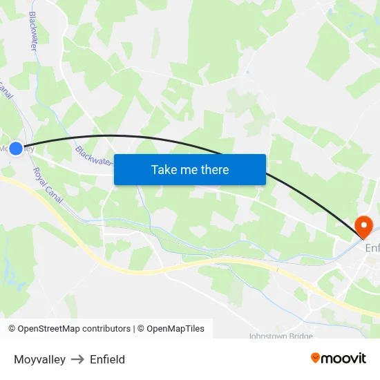 Moyvalley to Enfield map