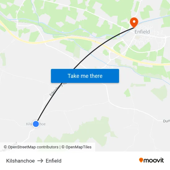 Kilshanchoe to Enfield map