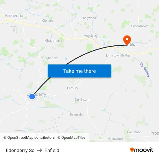 Edenderry Sc to Enfield map