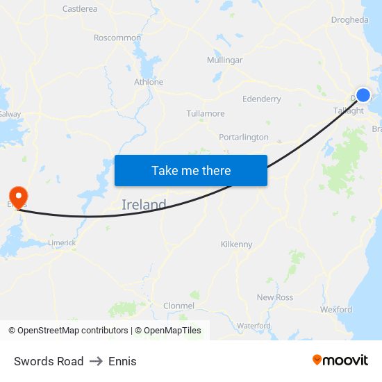 Swords Road to Ennis map