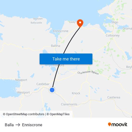 Balla to Enniscrone map