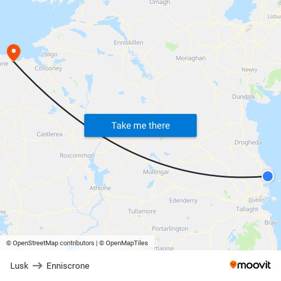 Lusk to Enniscrone map