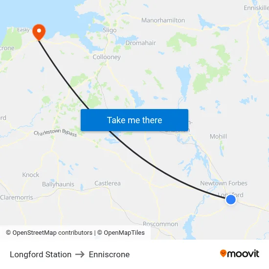 Longford Station to Enniscrone map