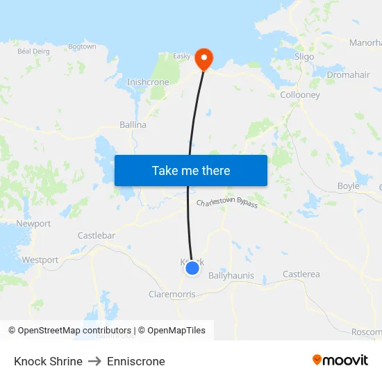 Knock Shrine to Enniscrone map