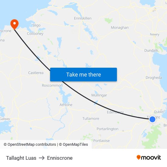 Tallaght Luas to Enniscrone map