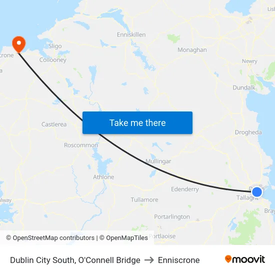 Dublin City South, O'Connell Bridge to Enniscrone map
