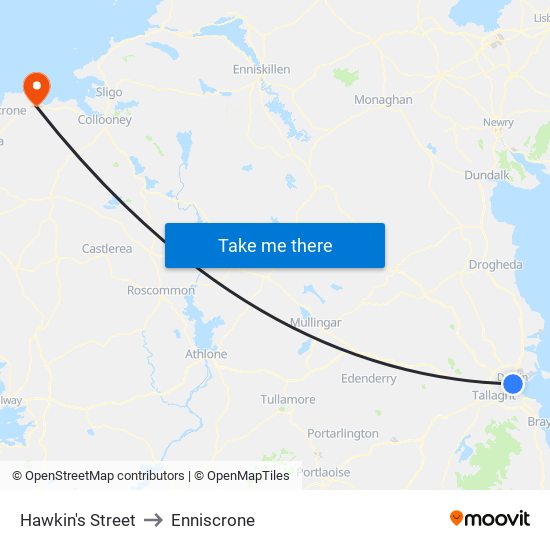 Hawkin's Street to Enniscrone map