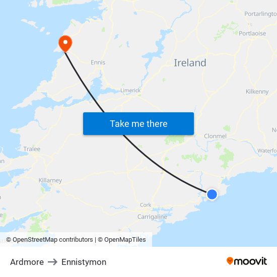 Ardmore to Ennistymon map