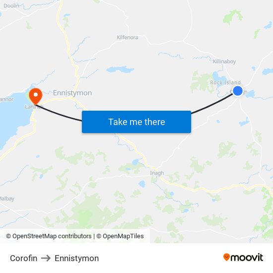 Corofin to Ennistymon map