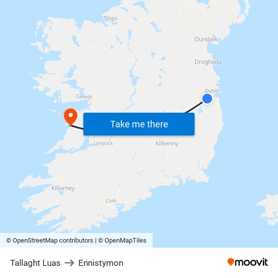 Tallaght Luas to Ennistymon map