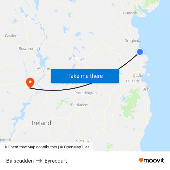 Balscadden to Eyrecourt map