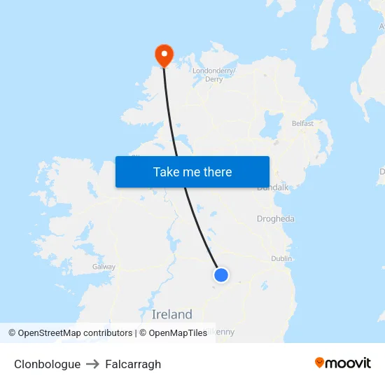 Clonbologue to Falcarragh map