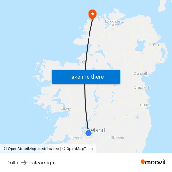 Dolla to Falcarragh map
