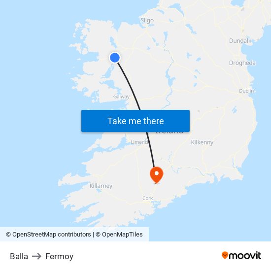 Balla to Fermoy map