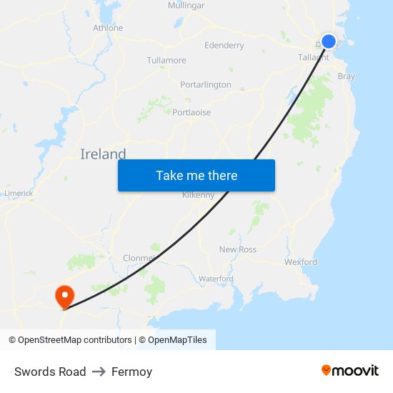 Swords Road to Fermoy map