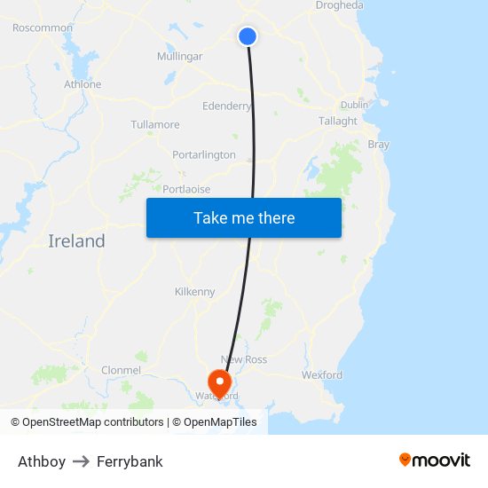 Athboy to Ferrybank map