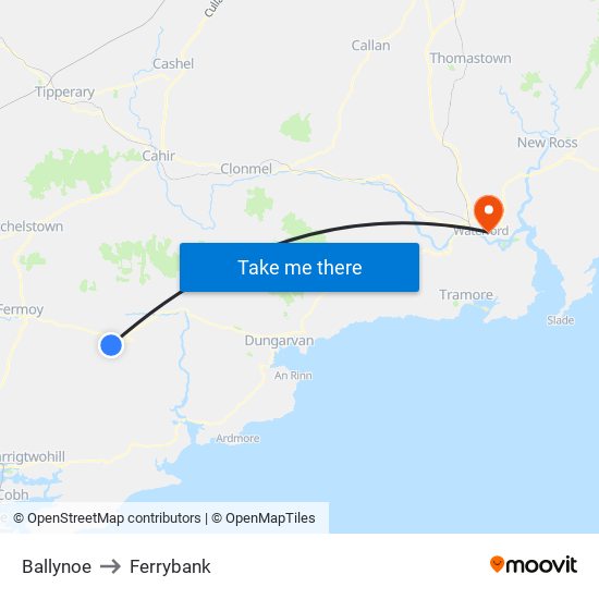 Ballynoe to Ferrybank map