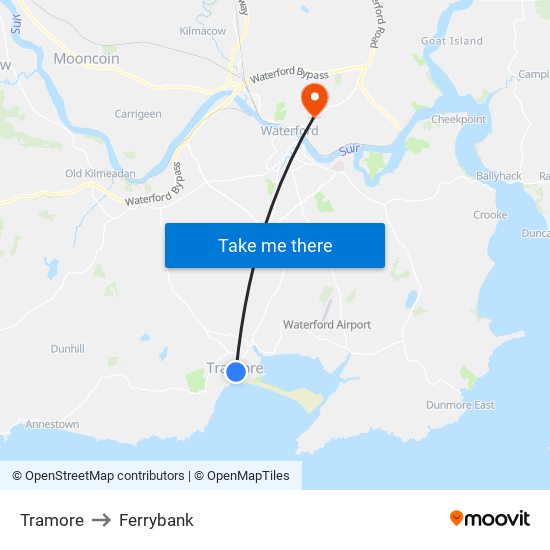 Tramore to Ferrybank map