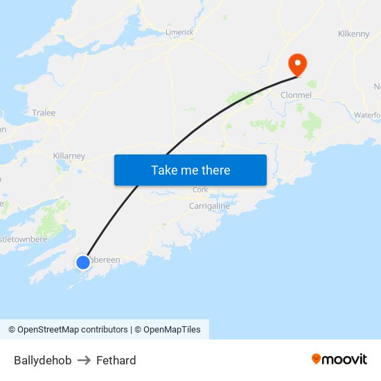 Ballydehob to Fethard map