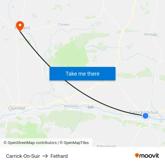 Carrick-On-Suir to Fethard map