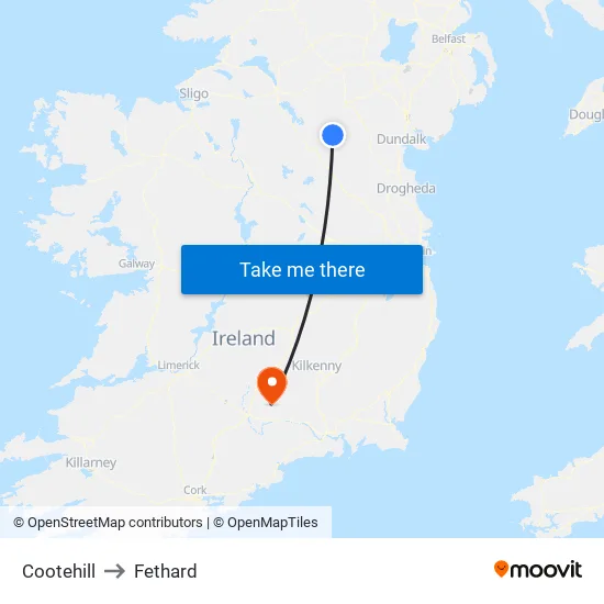 Cootehill to Fethard map